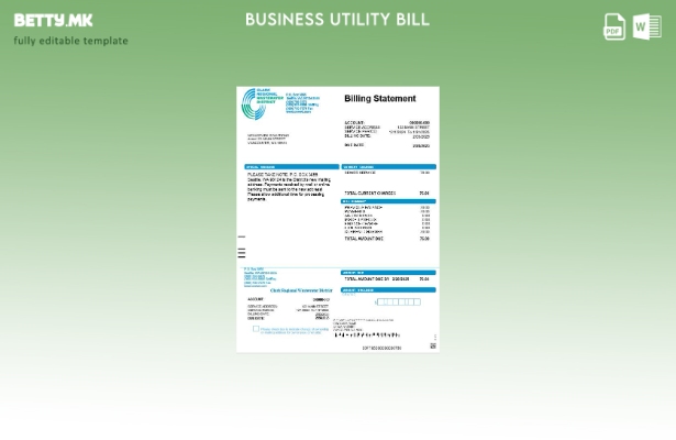 Деловна сметка за комунални услуги за регионална област за отпадни води на САД В